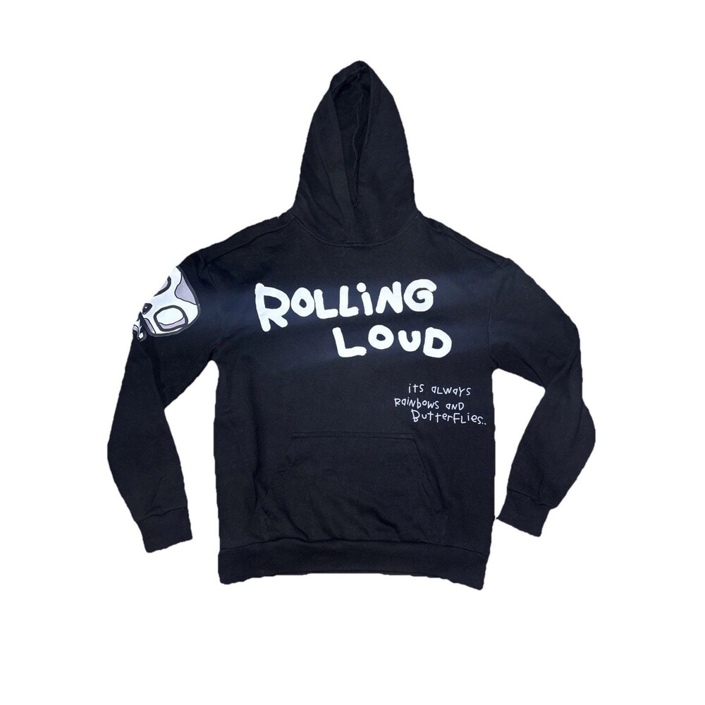 Medium Rolling Loud RL × B2SS Bow and Skull Hoodie Black Miami 22